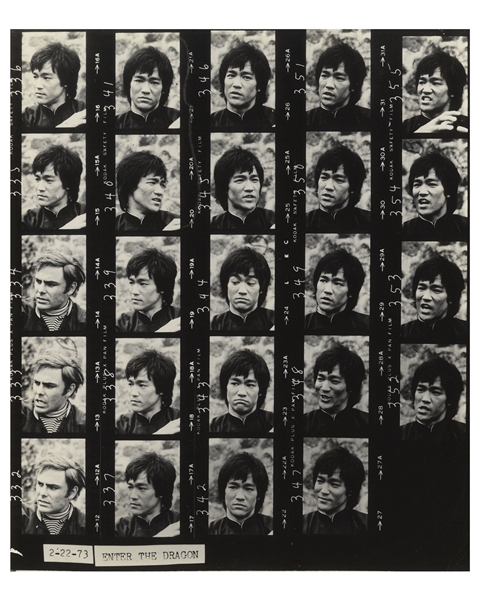 Bruce Lee Contact Sheet of Photos for ''Enter the Dragon''